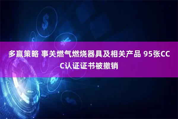 多赢策略 事关燃气燃烧器具及相关产品 95张CCC认证证书被撤销